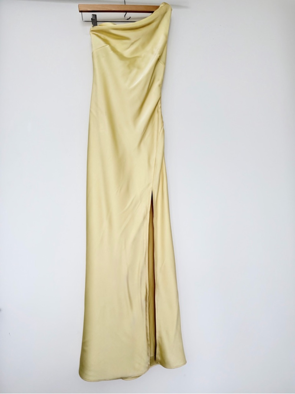 Runaway the label lemon one shoulder maxi dress side slit elegant size XS - Picture 2 of 11